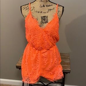 Coral pink romper